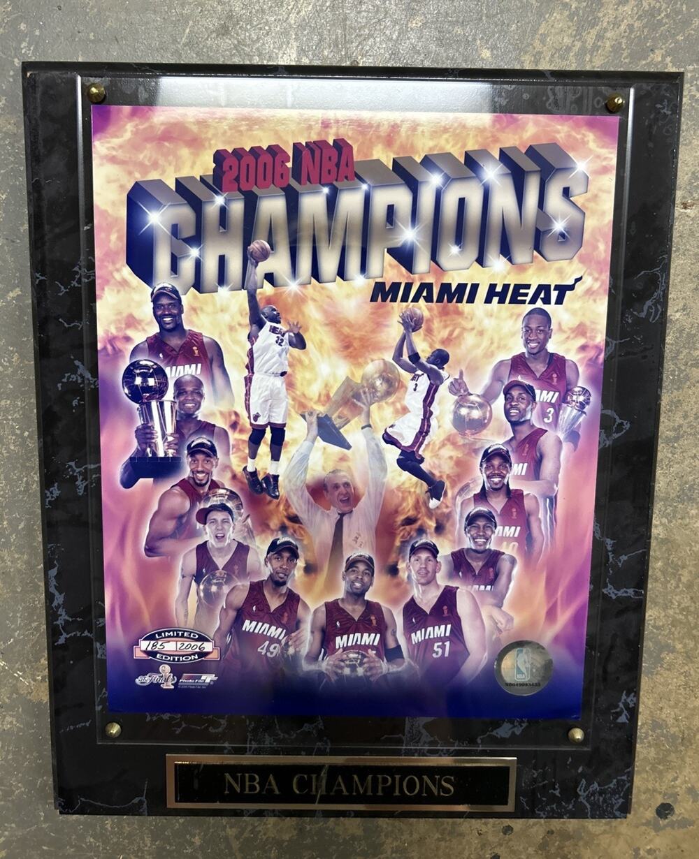 2006 Photo File NBA Champions Miami Heat Limited Ed. 8x10 framed plaque picture